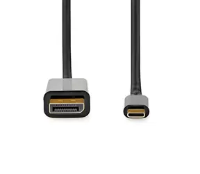 Nedis USB-C - DisplayPort černá / Kabel adaptérový / USB 3.2 Gen 1 / 4K 60Hz / 2 m / pozlacené konektory