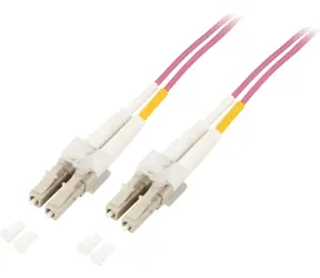 Mcab LWL patch kabel LC-LC 3m / Optický patch kabel / OM4 50/125 / LSZH / Duplex / fialová
