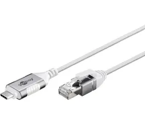 Goobay Adaptér USB-C - RJ-45 Slim bílý, 5 m / Adaptérový kabel / USB 3.2 Gen 2 / Cat.6 / 1 Gbit/s
