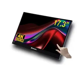 17,3" Verbatim PMT-17-4K černá / Přenosný monitor / IPS / dotykový / 4K 3840x2160 / 400 cd/m2 / USB-C