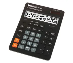 Eleven SDC664S černá / Stolní kalkulačka / 16místná / duální napájení / LCD displej
