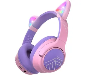 PowerLocus Bobo Cat Ears Kids fialová / Sluchátka / Dětská / Bezdrátová