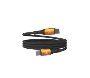 Hammer Magnetický kabel USB-C černý / Kabel / USB-C (M) - USB-C (M) / 100W / 1 m / nylonové opletení