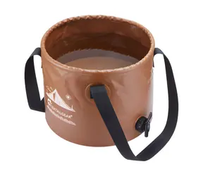 Flextail Flex Bucket hnědá / Skládací kbelík / 20 l / PVC / Vypouštěcí ventil