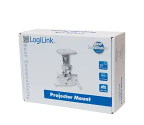 LogiLink BP0003 bílá / Stropní držák projektoru / do 15 kg / náklon 0-25° / otočení 360°
