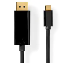 Nedis USB-C - DisplayPort černá / Adaptérový kabel / USB 3.2 Gen 1 / 4K 60Hz / 2 m / Pozlacené konektory