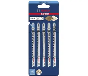 BOSCH Expert T308BP / Pilový plátek do přímočaré pily / Dřevo / Čistý řez / 5 ks