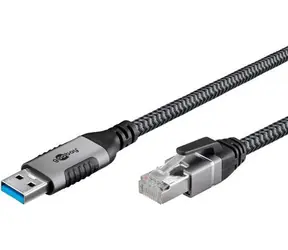 Goobay 70693 / Adaptérový kabel / USB-A 3.2 Gen1 na RJ45 / Cat.6 / 1 Gbit/s / 7,5 m