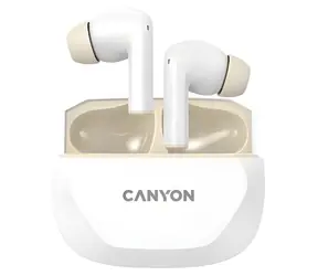 CANYON Hexagon 7 bílo-béžová / Bezdrátová sluchátka do uší / ANC / Bluetooth 5.4 / výdrž 27h