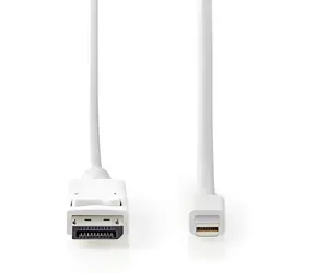 Nedis DisplayPort 1.4 bílá / Kabel Mini DisplayPort - DisplayPort / 48 Gbps / Poniklované konektory / 2 m
