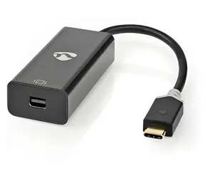 Nedis USB-C - Mini DisplayPort antracit / Redukce / USB 3.2 Gen 1 / Pozlacené konektory / 0,2 m