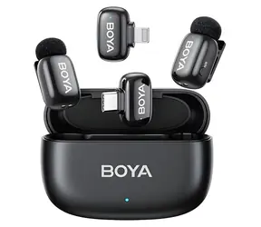 BOYA Mini 12 černá / Bezdrátový mikrofon / 2x vysílač & 2x přijímač / Plug-and-play