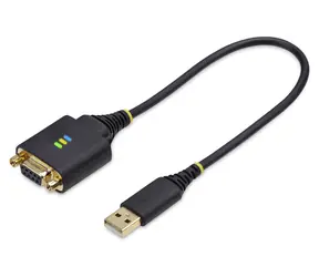 StarTech USB na RS232 null modem černá / Redukce / USB Typ-A > D-Sub DE-9 / 0,3 m / FTDI FT232R