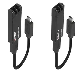 Lindy Fibre Optic 43312 černá / USB extender / USB-C / USB 3.2 Gen2 10 Gbit/s / dosah 100 m