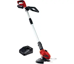 Einhell GE-CT 18 Li červená/černá / Akumulátorový vyžínač trávy / 18V / 2,5 Ah / šířka řezu 24 cm