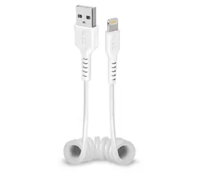 SBS Spirálový kabel USB-A - Lightning bílá / Kabel / MFI / 10 W / 17-50 cm