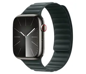 Devia Deluxe Magnetic Fiber tmavě zelená / Řemínek / Apple Watch 44/45/46mm / magnetický