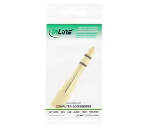 InLine Audio adaptér Jack 6,3 mm na Jack 3,5 mm zlacený / Adaptér / stereo