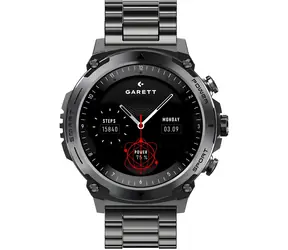 Garett Atom Black Steel / Chytré hodinky / 1,43" AMOLED / IP68 / telefonování / Android & iOS