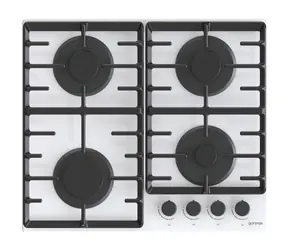 Gorenje GT642AXW bílá / Plynová varná deska / 60 cm / 4 hořáky / tvrzené sklo