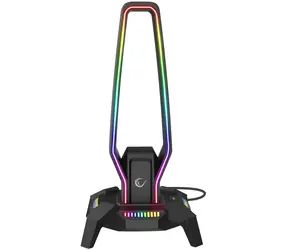 Rampage RM-H27 IGRIS černá / Stojan na sluchátka / RGB / USB-C