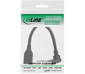InLine černá / Adaptérový kabel DisplayPort / 8K4K / lomený konektor / 0,15 m