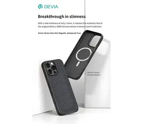 Devia Kevlar Magnetic iPhone 16 Pro Max černá / Ochranný kryt / Ultratenký / Odolný proti nárazu