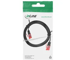 InLine černá / Patch kabel / Cat.6 / U/UTP / plochý / RJ-45 / 1 m