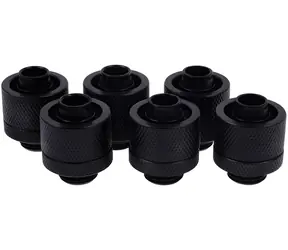 Alphacool Eiszapfen 16/10 mm černá / Kompresní šroubení / G1/4" / rovné / 6 ks