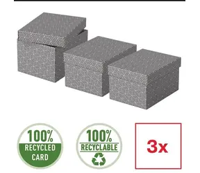 Esselte Home S šedá / Úložný box / sada 3 ks / lepenka