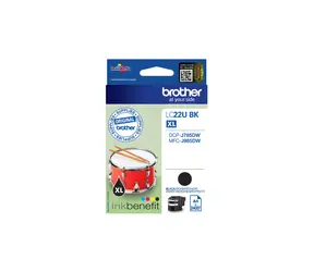 Brother LC-22UBK černá / Inkoustová cartridge / Originál / cca 2 400 str. / DCP-J785DW, MFC-J985DW
