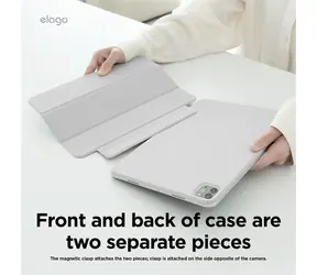 Elago Magnetic Folio Case světle šedá / Pouzdro / Apple iPad Pro 11" (M4/M5) / Magnetické