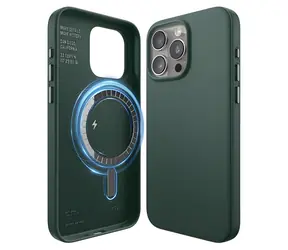 Elago Leather Case Midnight Green / Kožený kryt / Apple iPhone 15 Pro Max / MagSafe