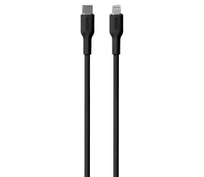 Puro Soft černá / Datový kabel / USB-C - Lightning / MFI / 12 W / 1,5 m