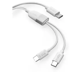 SBS Rozdělovací kabel 3x USB-C bílá / Kabel / 60 W / 1,5 m