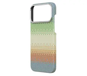 Comma Woven Kevlar kryt pro Apple iPhone 17 Pro Green Orange Light / Kryt / Tkaný kevlar / Magnetický / Antišokový