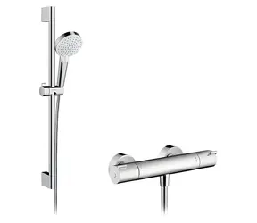 Hansgrohe Crometta Vario bílá/chrom / Sprchový set / Termostat Ecostat 1001 CL / 2 proudy