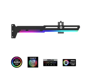 1stCool Podpěra grafické karty ARGB černá / Držák grafické karty / ARGB / kov / 280 x 52 mm