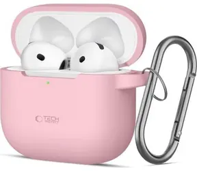 Tech-Protect Silicone Hook Dusty Pink / Pouzdro / silikonové / s karabinou / pro Apple AirPods 4
