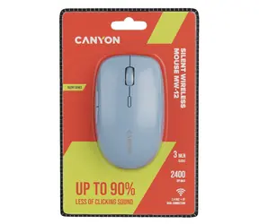 Canyon MW-12 béžová / Optická bezdrátová myš / Tichý klik / 800/1200/1600/2400 dpi / 6 tlačítek / BT + 2,4 GHz