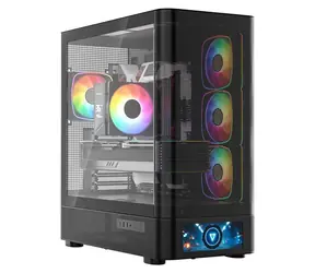 MODECOM Volcano AQ500 ARGB černá / Skříň / ATX / tvrzené sklo / ARGB podsvícení / 1x USB-C 3.2 / 2x USB 3.0