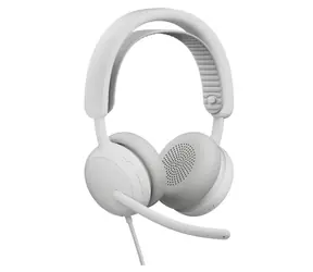 Logitech Zone Wired 2 bílá / Drátová sluchátka s mikrofonem / USB / 1.9 m