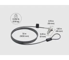 HP Nano kombinační lankový zámek / Lankový zámek / kombinace / 1,83 m