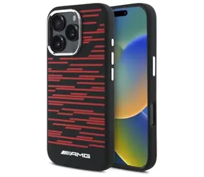 Mercedes AMG Silicone Graphics MagSafe černá / Zadní kryt pro Apple iPhone 16 Pro Max / silikon