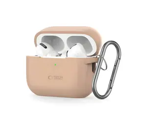 Tech-Protect Silicone Hook Case béžová / Pouzdro pro sluchátka / Apple AirPods Pro 1. a 2. gen