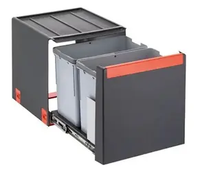 Franke Sorter Cube 40 černo-šedá / Odpadkový koš / tříděný odpad / 2 x 14 l / ruční výsuv