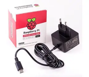 Raspberry Pi napájecí zdroj USB-C 5,1V/3A černá / Napájecí zdroj / USB-C / 15,3 W / 90-264 V