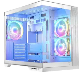 MODECOM Volcano Panorama Apex ARGB 3F bílá / Skříň / mATX / Mini-ITX / 1x USB-C / ARGB / bez zdroje