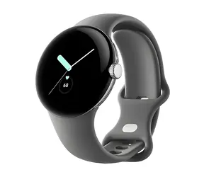 Google Pixel Watch LTE 41mm stříbrná, antracitový řemínek / Chytré hodinky / 1.2" AMOLED / 5ATM / LTE