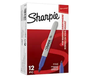 Sharpie Fine Popisovač permanentní modrá / kulatý hrot F / 12 ks